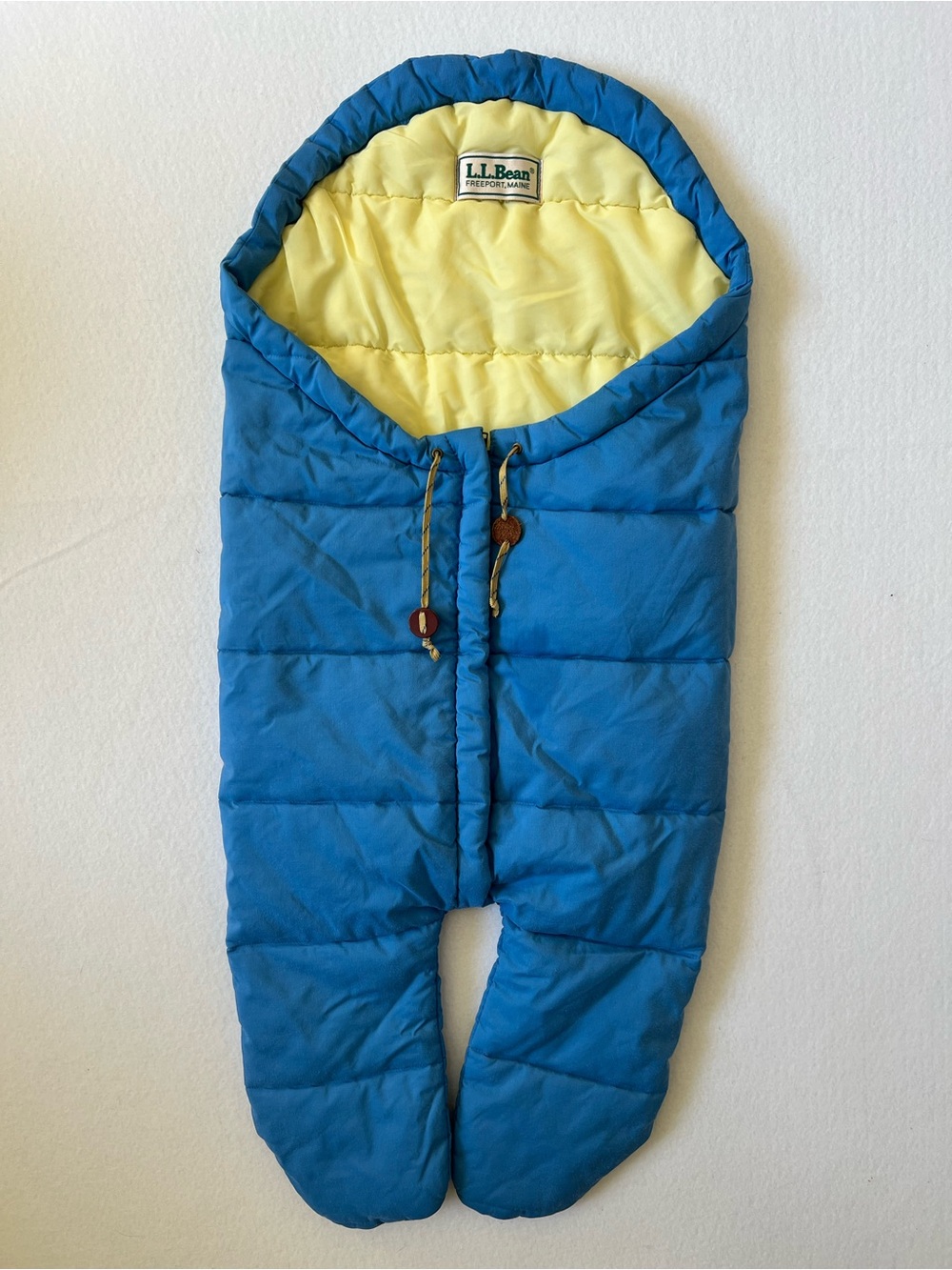 Vintage L.L.Bean Babybag Blue Quilted Bunting Snowsuit Hooded